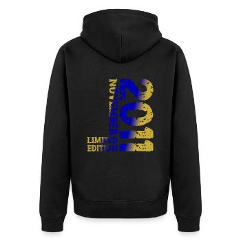 2011 Novembre Édition Limitée 12e Anniversaire Décoration - Veste à capuche bio Premium Unisexe - noir - Dos - Nico (187cm)