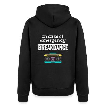 In case of emergency breakdance choreographer ballerina - Unisex Premium Organic Zip Hoodie - black - Back - Nico (187cm)