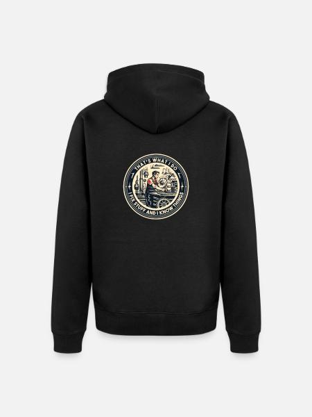 Handwerker Zimmermann-Holzarbeit Zimmerer - Unisex Premium Bio Zip Hoodie - Schwarz