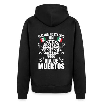Feeling Nostaligic Dia De Muertos Dia De Muertos - Unisex Premium Bio Zip Hoodie - Schwarz - Hinten - Nico (187cm)