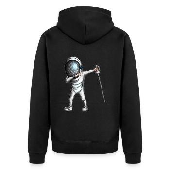Fechtkunst Degen Kampf Fechtform Degenfechten - Unisex Premium Bio Zip Hoodie - Schwarz - Hinten - Nico (187cm)