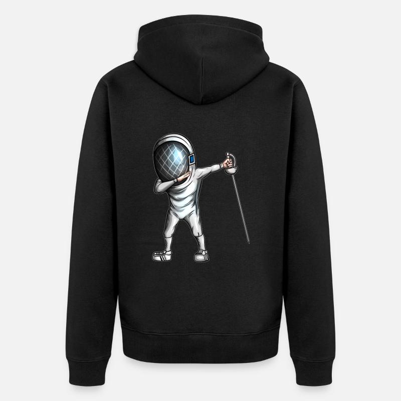 Escrime Art Épée Combat Escrime Forme Épée Escrime Escrime - Veste à capuche bio Premium Unisexe - noir