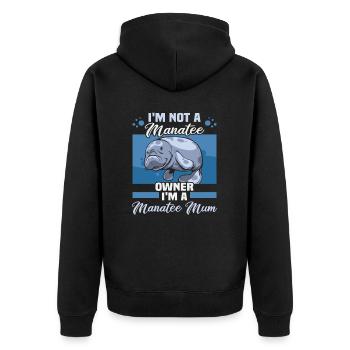 Cold Nose Warm Heart Manatee mollige Seekuh - Unisex Premium Bio Zip Hoodie - Schwarz - Hinten - Nico (187cm)