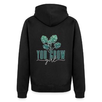 Monstera You Grow Fille Jardinier Monstera Deliciosa - Veste à capuche bio Premium Unisexe - noir - Dos - Nico (187cm)