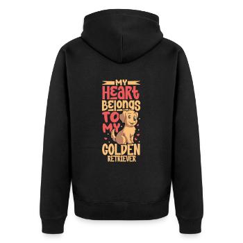 Dog Love - Golden Retriever - Unisex Premium Organic Zip Hoodie - black - Back - Nico (187cm)