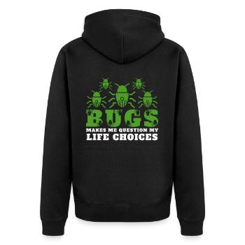 Computer Bugs Binary Codes Funny Programming - Unisex Premium Bio Zip Hoodie - Schwarz - Hinten - Nico (187cm)