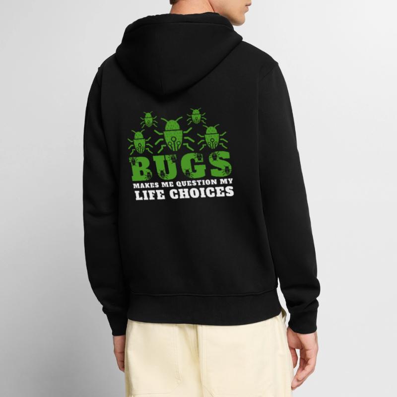 Computer Bugs Binary Codes Funny Programming Unisex Premium Bio Zip Hoodie