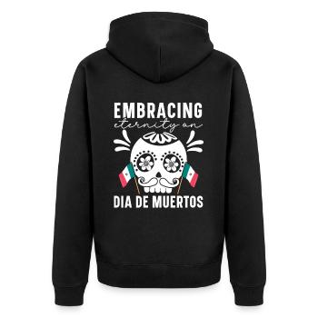 Embrancing Mexico Dia De Muertos - Veste à capuche bio Premium Unisexe - noir - Dos - Nico (187cm)