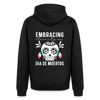 Embrancing Mexico Dia De Muertos - Veste à capuche bio Premium Unisexe - noir - Dos - Nico (187cm)