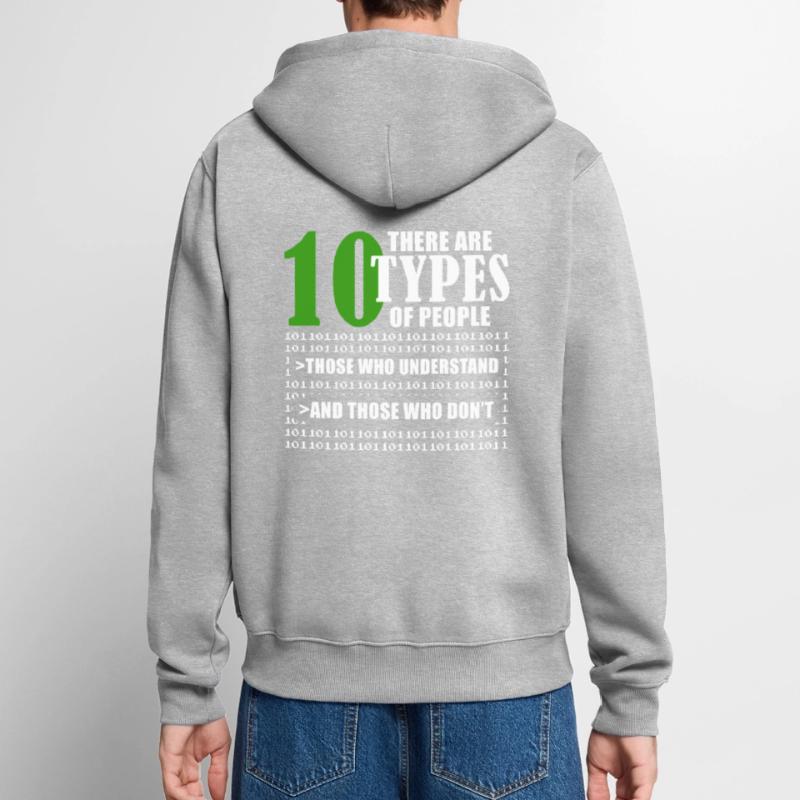 Binary Code Funny Programmer Saying Coding Unisex Premium Bio Zip Hoodie