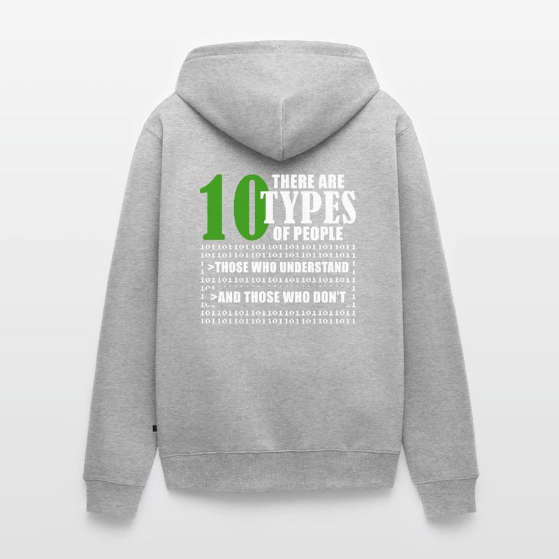 Binary Code Funny Programmer Saying Coding Unisex Premium Bio Zip Hoodie