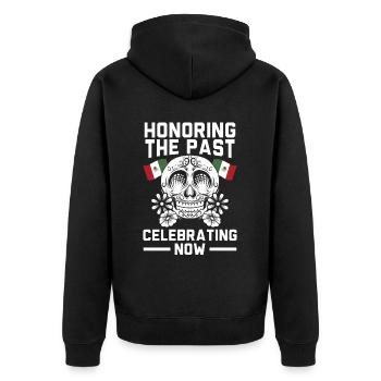 Honorer le passé en célébrant maintenant Dia De Muertos - Veste à capuche bio Premium Unisexe - noir - Dos - Nico (187cm)