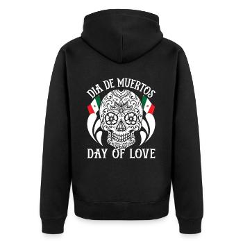 Dia De Muertos Jour de l’amour - Veste à capuche bio Premium Unisexe - noir - Dos - Nico (187cm)