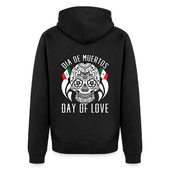 Dia De Muertos Jour de l’amour - Veste à capuche bio Premium Unisexe - noir - Dos - Nico (187cm)