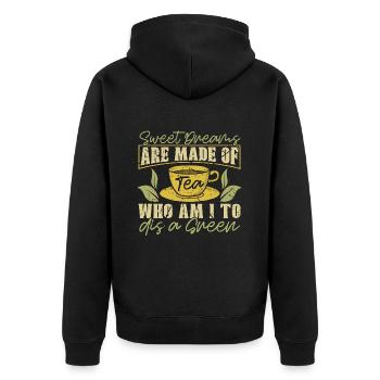 Herbal Tea Sweet Dreams Are Made Of Tea Drinker - Unisex Premium Organic Zip Hoodie - black - Back - Nico (187cm)