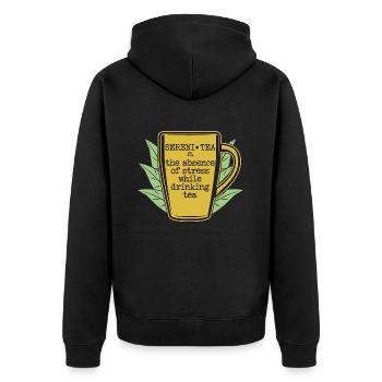 Herbal Tea Sereni-Tea The Absence Of Stress Teacup - Unisex Premium Organic Zip Hoodie - black - Back - Nico (187cm)