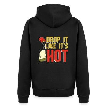 Herbal Tea Drop It Like It's Hot Teacup Herbalism - Unisex Premium Organic Zip Hoodie - black - Back - Nico (187cm)