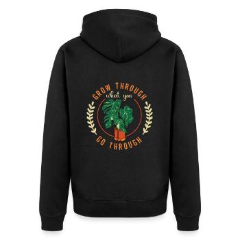 Monstera Grow Through What You Go Plantes de balcon - Veste à capuche bio Premium Unisexe - noir - Dos - Nico (187cm)