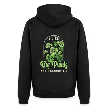Monstera J’aime Les Grandes Plantes Et Monstera Deliciosa - Veste à capuche bio Premium Unisexe - noir - Dos - Nico (187cm)