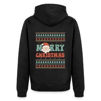 Merry Christmas - Santa Holidays Ugly Christmas - Unisex Premium Organic Zip Hoodie - black - Back - Nico (187cm)