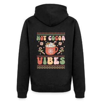 Hot Cocoa Vibes - Noël moche pour les fêtes du Père Noël - Veste à capuche bio Premium Unisexe - noir - Dos - Nico (187cm)