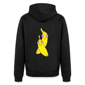 Banane Bananen Obstsalat Früchte Obst Kostümersatz - Unisex Premium Bio Zip Hoodie - Schwarz - Hinten - Nico (187cm)