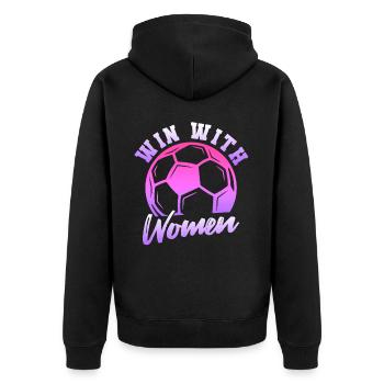 Soccer féminin, Football féminin, Football féminin - Veste à capuche bio Premium Unisexe - noir - Dos - Nico (187cm)