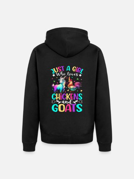 Female farm animals - Unisex Premium Organic Zip Hoodie - black