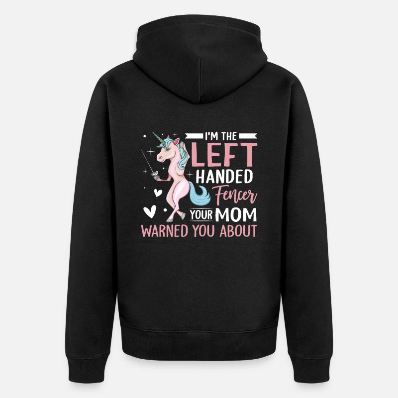 Fechtmädchen - Unisex Premium Bio Zip Hoodie - Schwarz