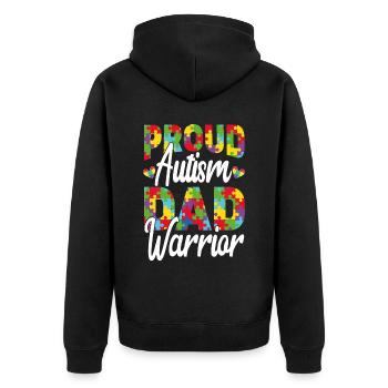 Autismusbewusstsein Unterstützen Autistische - Unisex Premium Bio Zip Hoodie - Schwarz - Hinten - Nico (187cm)