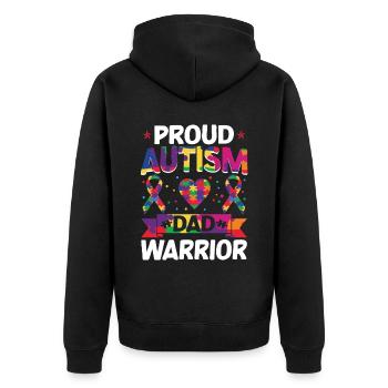 Autismusbewusstsein Unterstützen Autistische - Unisex Premium Bio Zip Hoodie - Schwarz - Hinten - Nico (187cm)