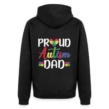 Autismusbewusstsein Unterstützen Autistische - Unisex Premium Bio Zip Hoodie - Schwarz - Hinten - Nico (187cm)