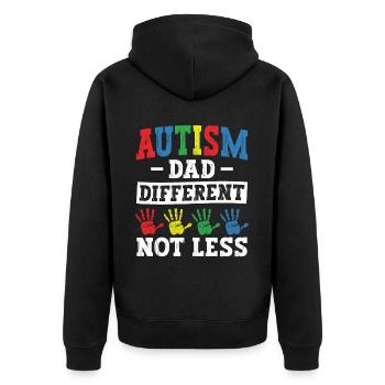 Autismusbewusstsein Unterstützen Autistische - Unisex Premium Bio Zip Hoodie - Schwarz - Hinten - Nico (187cm)