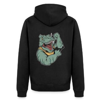 Trex T Rex Dino Cool - Veste à capuche bio Premium Unisexe - noir - Dos - Nico (187cm)