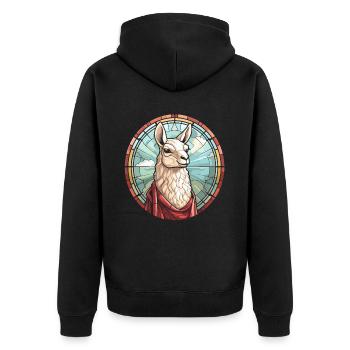 Christianisme chrétien Lama - Veste à capuche bio Premium Unisexe - noir - Dos - Nico (187cm)