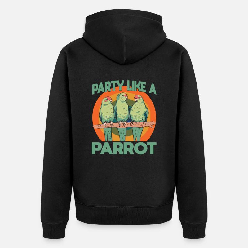 Perruche Perruche Oiseau Perruche Propriétaire - Veste à capuche bio Premium Unisexe - noir