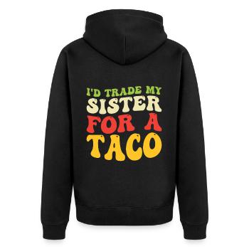 Cinco De May Outfit Taco Mexicain - Veste à capuche bio Premium Unisexe - noir - Dos - Nico (187cm)