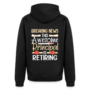 Bildung Rentner Erzieher Lehrer Im Ruhestand - Unisex Premium Bio Zip Hoodie - Schwarz - Hinten - Nico (187cm)