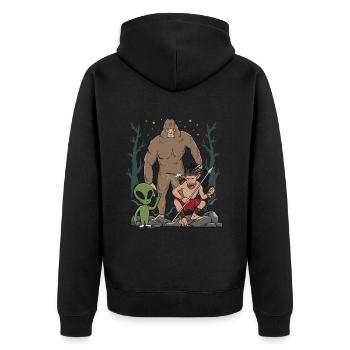 Folklore, créatures mythiques, Indiens - Veste à capuche bio Premium Unisexe - noir - Dos - Nico (187cm)