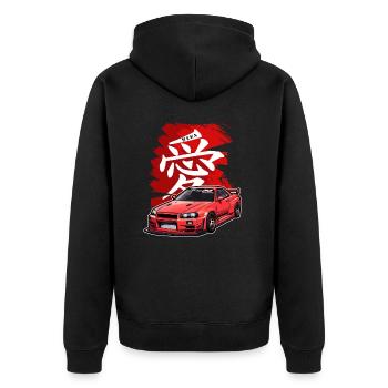 Jdm / Tuning / Turbocompresseur / Jantes / Chiptuning - Veste à capuche bio Premium Unisexe - noir - Dos - Nico (187cm)
