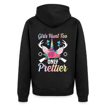 Chasse au cerf Fille Chasseresse - Veste à capuche bio Premium Unisexe - noir - Dos - Nico (187cm)