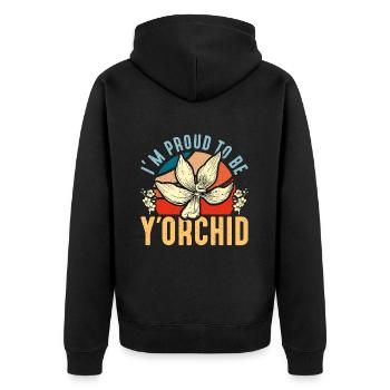 Orchidées Je suis fier d’être Y’Orchid Jardin botanique - Veste à capuche bio Premium Unisexe - noir - Dos - Nico (187cm)