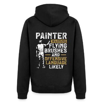 House Painter Decorator Painter - Unisex Premium Organic Zip Hoodie - black - Back - Nico (187cm)
