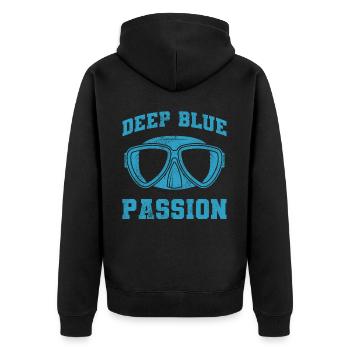 Scuba Diving, Scuba Diving, Holiday Sea Diver - Unisex Premium Organic Zip Hoodie - black - Back - Nico (187cm)