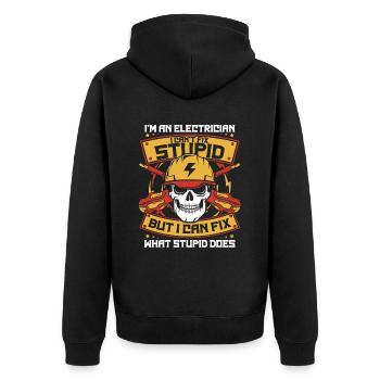 Je suis un électricien, je ne peux pas réparer un ingénieur en électronique stupide - Veste à capuche bio Premium Unisexe - noir - Dos - Nico (187cm)