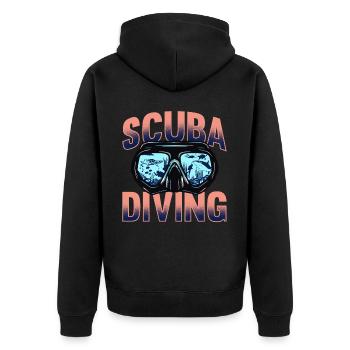 Scuba Diving, Scuba Diving, Holiday Sea Diver - Unisex Premium Organic Zip Hoodie - black - Back - Nico (187cm)