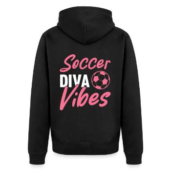 Soccer féminin, Football féminin, Football féminin - Veste à capuche bio Premium Unisexe - noir - Dos - Nico (187cm)