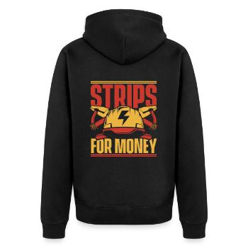 Strips For Money Electrical Engineer Electronics Technician - Unisex Premium Organic Zip Hoodie - black - Back - Nico (187cm)