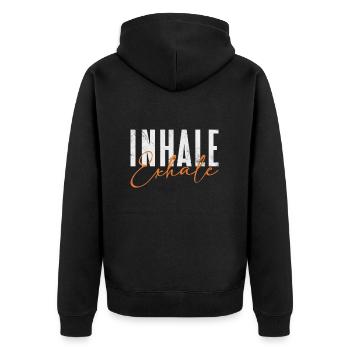 Méditation - Veste à capuche bio Premium Unisexe - noir - Dos - Nico (187cm)