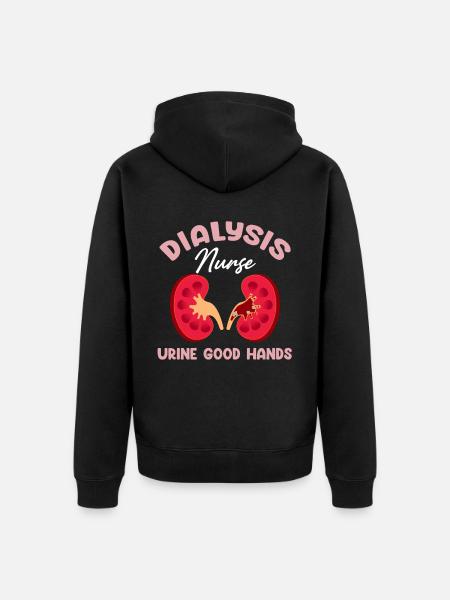 Dialysis Nurse Urine Good Hands Technician - Unisex Premium Organic Zip Hoodie - black